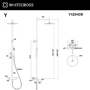 Душевая система WhiteCross Y Y1234GM оружейная сталь купить в интернет-магазине сантехники Sanbest