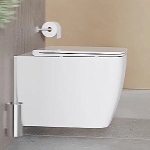 Унитаз подвесной с инсталляцией Agger ATI04100+APB144 белый, с крышкой микролифт, безободковый, с черной матовой кнопкой купить в интернет-магазине Sanbest