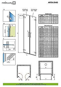 Душевая дверь Radaway Arta DWD 80 купить в интернет-магазине Sanbest