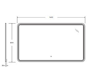 Зеркало с LED подстветкой Cezares DUET CZR-SPC-LED-TCH 140x80 в ванную от интернет-магазине сантехники Sanbest