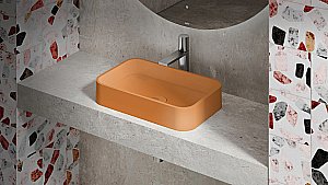 Раковина накладная Salini CALLISTA 01 1101204SMF 54,5 из искусственного камня S-Stone, матовая, цвет по RAL полностью купить в интернет-магазине Sanbest