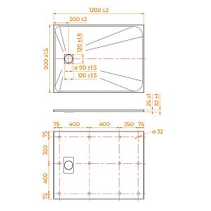 Душевой поддон RGW TSS-W 553502912-01 90x120 белый купить в интернет-магазине Sanbest