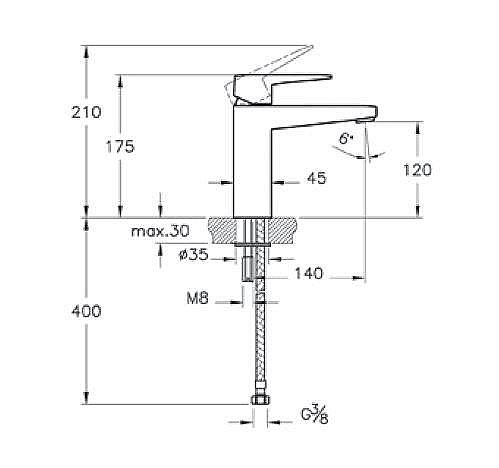 Смеситель для раковины Vitra Root Square A4273136EXP матовый черный купить в интернет-магазине сантехники Sanbest