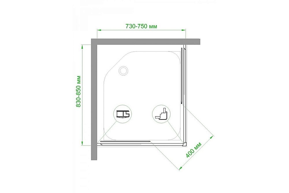 Душевой уголок Royal Bath RB8575HPD-T 75х85 прозрачный купить в интернет-магазине Sanbest