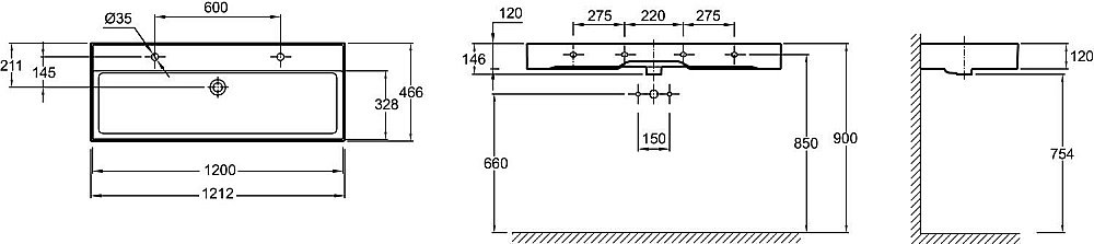 Раковина Jacob Delafon VIVIENNE 122 EXBK112-00 белая купить в интернет-магазине Sanbest