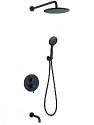 Душевая система ABBER Wasser Kreis AF8117B черная матовая купить в интернет-магазине сантехники Sanbest