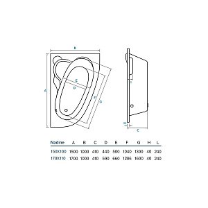 Ванна акриловая Koller Pool Nadine 170x100 купить в интернет-магазине Sanbest