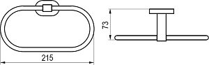Полотенцедержатель овальный RAVAK Chrome CR 300.00 21.5 см купить в интернет-магазине сантехники Sanbest