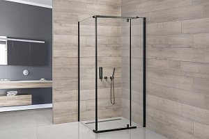 Душевой уголок Royal Bath HPVD RB9100HPVD-T-BL 100х90 прозрачное стекло/черный профиль купить в интернет-магазине Sanbest