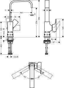 Смеситель для раковины Hansgrohe Metropol 230 32511990 купить в интернет-магазине сантехники Sanbest