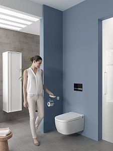 Унитаз подвесной Vitra V-Care Basic 5674B003-6193 безободковый, с крышкой микролифт купить в интернет-магазине Sanbest