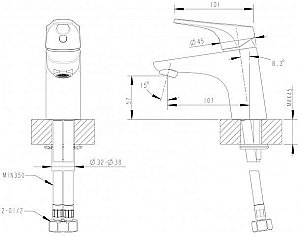 Смеситель для раковины Bravat DROP-D F148162C купить в интернет-магазине сантехники Sanbest