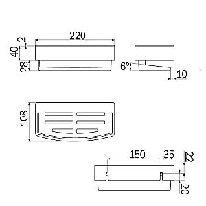 Корзинка-полочка Inda Basket AV251AAL13 купить в интернет-магазине сантехники Sanbest
