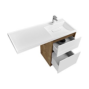 Тумба с раковиной Акватон Лондри 60 дуб рустикальный/белый для ванной в интернет-магазине Sanbest