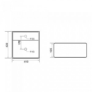 Раковина накладная Orange 41 B04-405w белая купить в интернет-магазине Sanbest