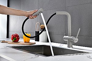 Смеситель для кухни Paulmark Serpentine Se213222-DG графит купить в интернет-магазине сантехники Sanbest