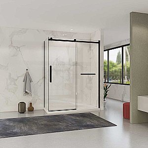 Душевой уголок Vincea Como Soft VSR-1CS1014CLB 140x100 стекло прозрачное/профиль черный купить в интернет-магазине Sanbest