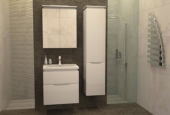 Зеркальный шкаф Orange Topline Monaco ZSMO60W купить в интернет-магазине сантехники Sanbest