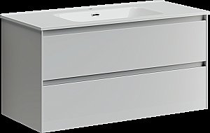 Тумба с раковиной Sancos Cento CN100W белый глянец для ванной в интернет-магазине Sanbest