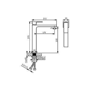 Смеситель для раковины Kaiser Cube 01311-4 белый матовый купить в интернет-магазине сантехники Sanbest
