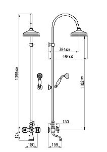 Душевая система Rav-Slezak MORAVA RETRO MK559.5/3SM бронза купить в интернет-магазине сантехники Sanbest