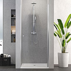 Душевая дверь NEW TRENDY SUPERIA 90 D-0331A стекло прозрачное/профиль хром купить в интернет-магазине Sanbest