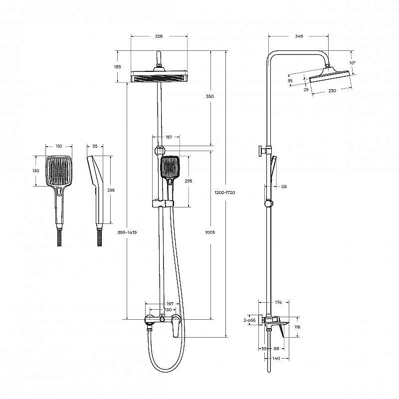 Душевая система Cezares LINER-CVD-GM хром купить в интернет-магазине сантехники Sanbest