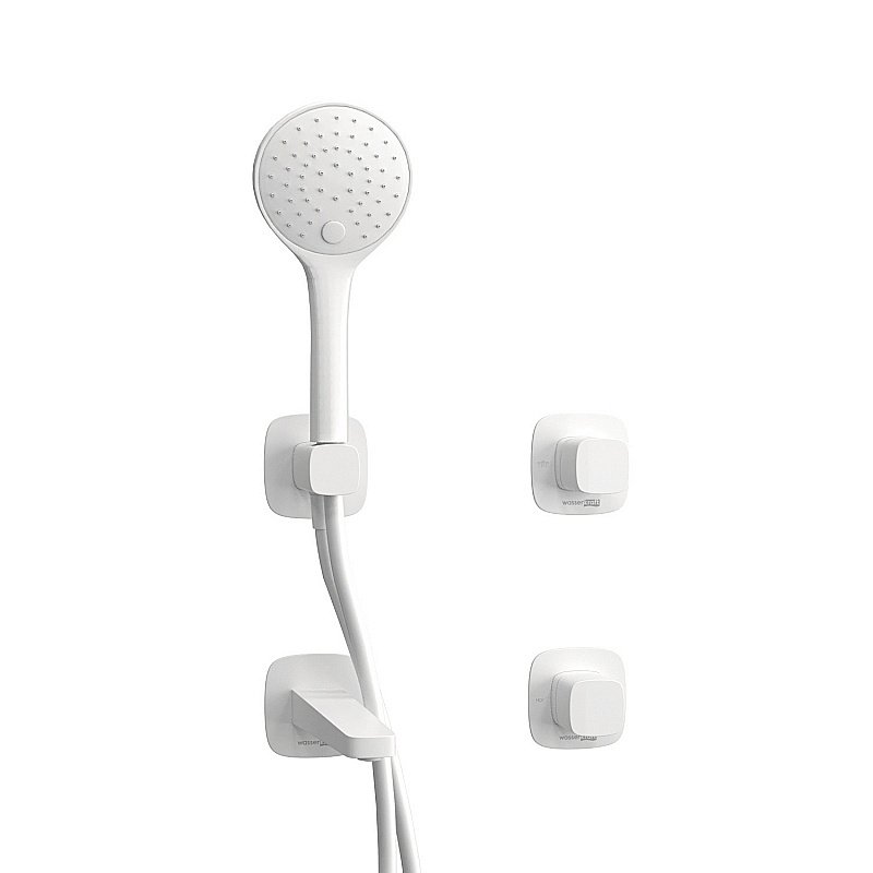 Смеситель для ванны WasserKRAFT Saale SET2865 белый матовый купить в интернет-магазине сантехники Sanbest