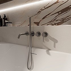 Смеситель для ванны Vincea Groove VBTW-4G1GM вороненая сталь купить в интернет-магазине сантехники Sanbest