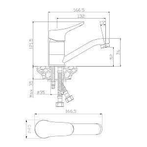 Смеситель для раковины Olive's Arriba 09110AR купить в интернет-магазине сантехники Sanbest