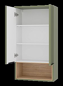 Шкаф подвесной Misty Enfida 60 ENF-08060-081 Зеленый / Дуб Сонома светлый для ванной в интернет-магазине сантехники Sanbest