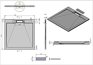 Душевой поддон Vincea VST-4SRL9090A 90x90 антрацит купить в интернет-магазине Sanbest
