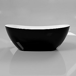 Ванна из искусственного камня WhiteCross Onyx C 160x75 черный/белый глянец купить в интернет-магазине Sanbest