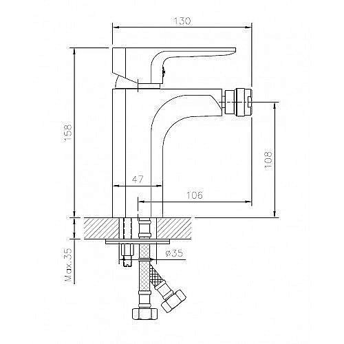 Смеситель для биде Koller Pool Trend TR0300 хром купить в интернет-магазине сантехники Sanbest