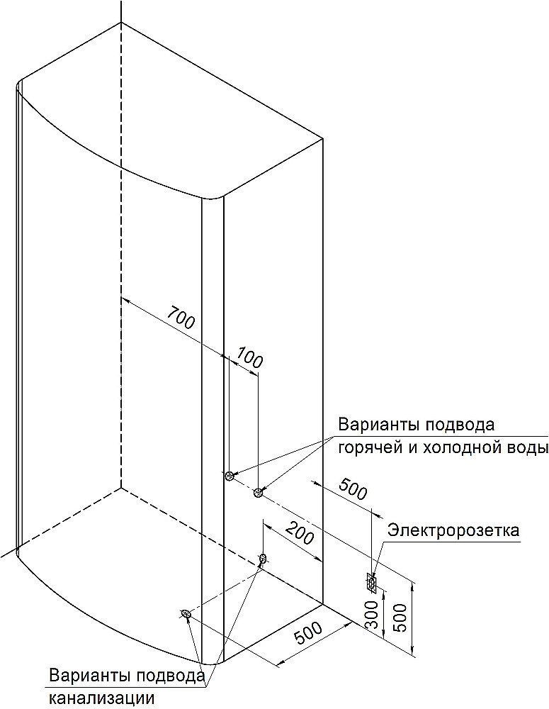 Душевая кабина Радомир Диана 108х118 стекло прозрачное/профиль черный купить в интернет-магазине Sanbest
