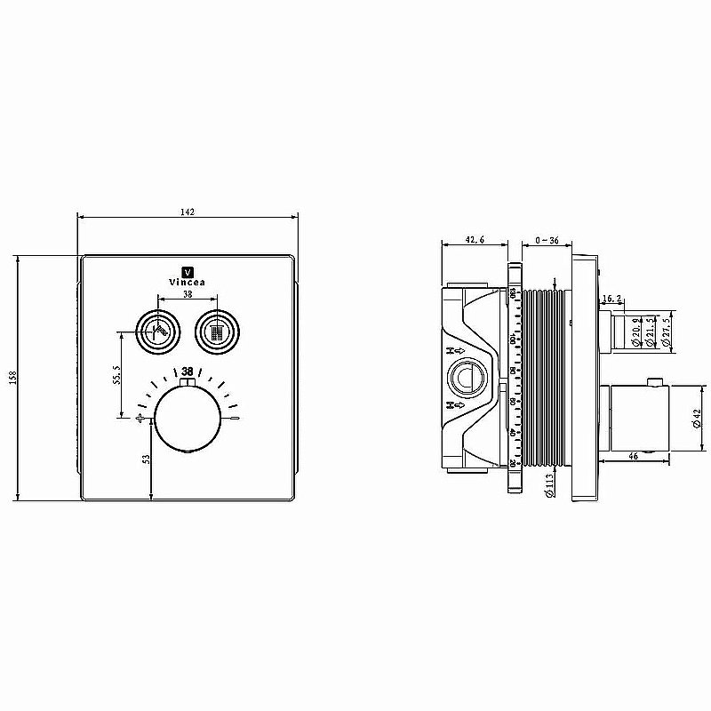 Смеситель для душа Vincea VSCV-321TCH хром купить в интернет-магазине сантехники Sanbest