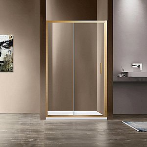 Душевая дверь Vincea Garda VDS-1G150CLG 150 стекло прозрачное/профиль брашированное золото купить в интернет-магазине Sanbest