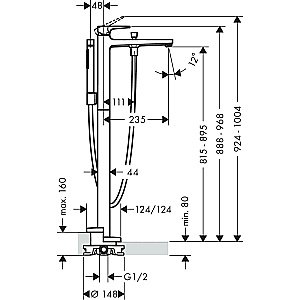 Смеситель для ванны Hansgrohe Metropol 32532700 белый матовый купить в интернет-магазине сантехники Sanbest