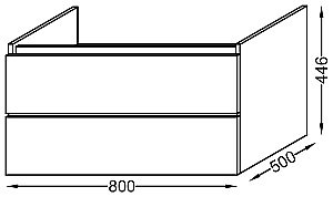 Тумба с раковиной Jacob Delafon PARALLEL 80/200 с двумя раковинами, квебекский дуб для ванной в интернет-магазине Sanbest