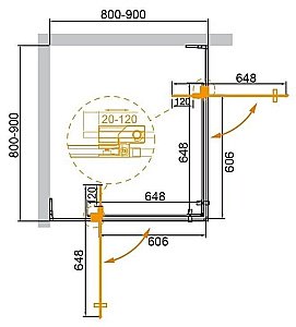 Душевой уголок Cezares Slider 85х85 SLIDER-A-2-80/90-GRIGIO-Cr стекло серое тонированное/профиль хром купить в интернет-магазине Sanbest
