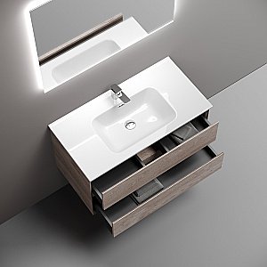 Тумба с раковиной Sancos Marmi 2.0 90 MR2.090EG дуб галифакс натуральный для ванной в интернет-магазине Sanbest