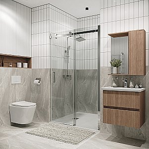 Душевая дверь Grossman Classic 130 100.K33.04.130.10.00 стекло прозрачное/профиль хром купить в интернет-магазине Sanbest