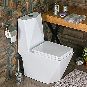 Унитаз моноблок Melana MLN-2007 белый, с крышкой микролифт купить в интернет-магазине Sanbest