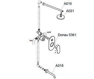 Душевая система WasserKRAFT Donau 5300 A13031 купить в интернет-магазине сантехники Sanbest