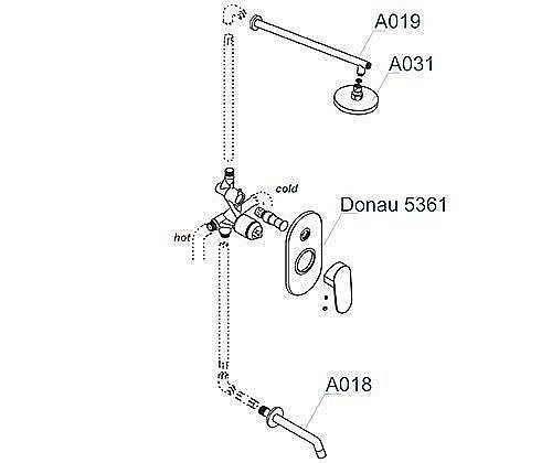 Душевая система WasserKRAFT Donau 5300 A13031 купить в интернет-магазине сантехники Sanbest