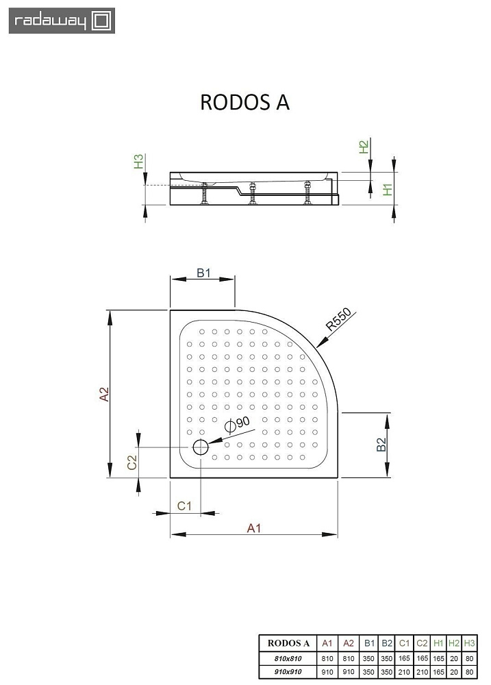 Душевой поддон Radaway Rodos A 80x80 купить в интернет-магазине Sanbest