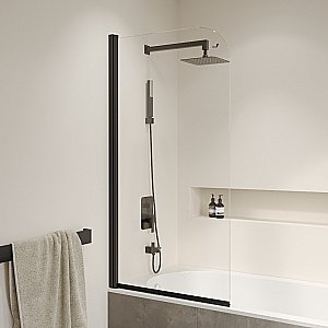Шторка для ванны RGW Screens SC-109B 411110908-14 80х150 стекло прозрачное/профиль черный купить в интернет-магазине Sanbest