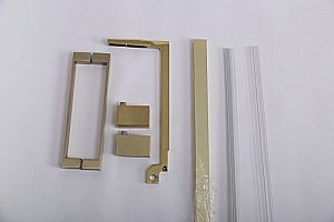 Душевой уголок Cezares Slider 100х110 SLIDER-AH-1-100-100/110-GRIGIO-BORO профиль брашированное золото/стекло прозрачное купить в интернет-магазине Sanbest