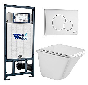 Унитаз с инсталляцией WeltWasser MARBERG 507 + ROTBACH 004 GL-WT + MAR 507 RD GL-WT купить в интернет-магазине Sanbest