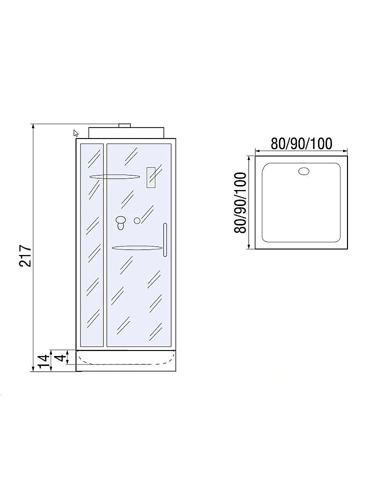 Душевая кабина River TANA Б/К 90 BL купить в интернет-магазине Sanbest